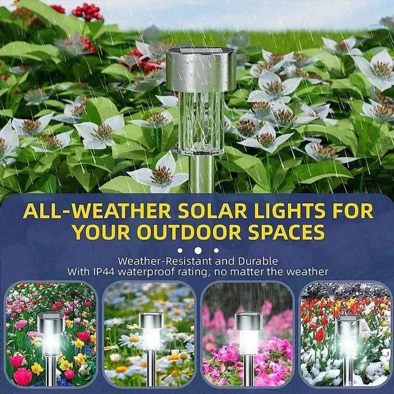 GIGALIMI: 10 - Pack Solar Powered Stainless Steel LED Tube Lamps - GJB PRODUCTS