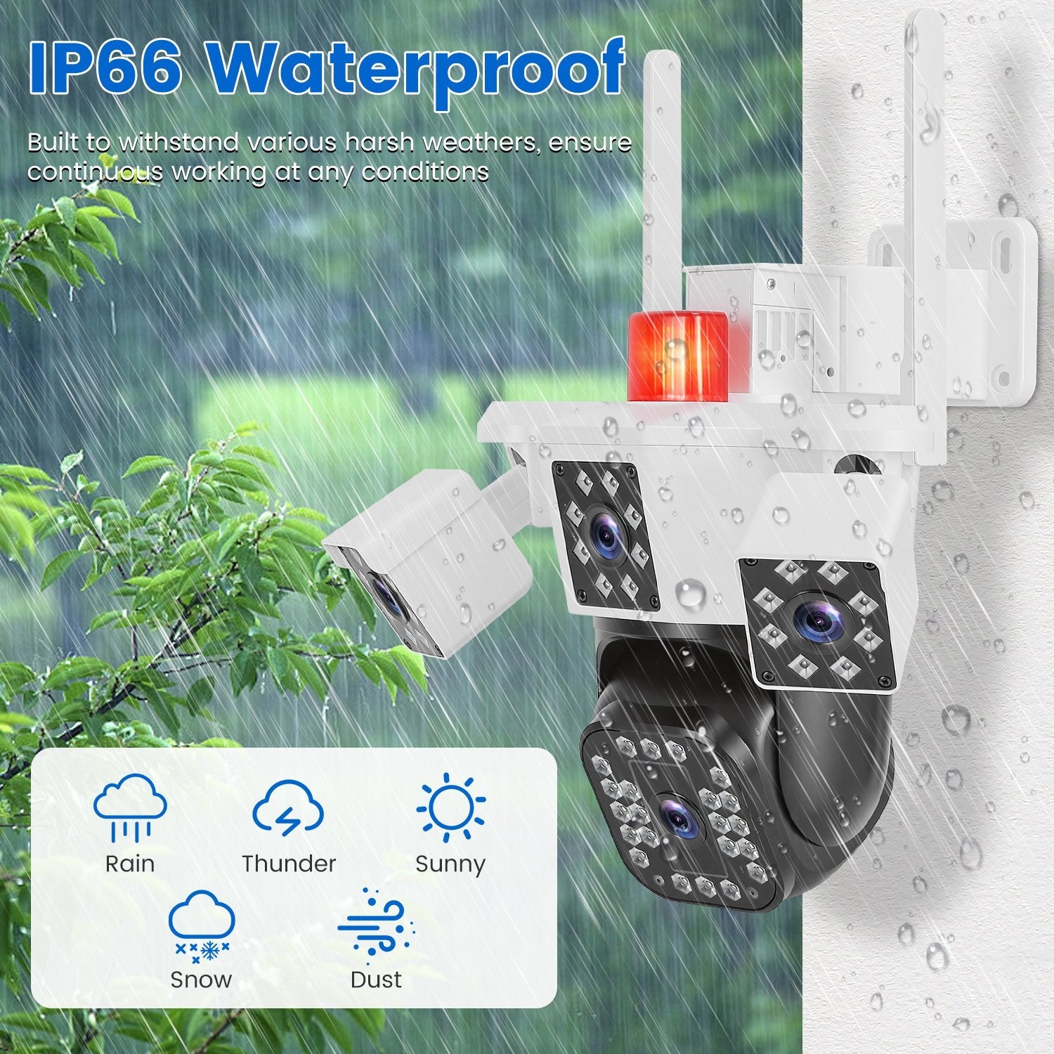 GJB Products: 1080P HD 4 - Lens WiFi Security Camera with 360° View,Night Vision,Two - Way Audio and App Control - GJB PRODUCTS