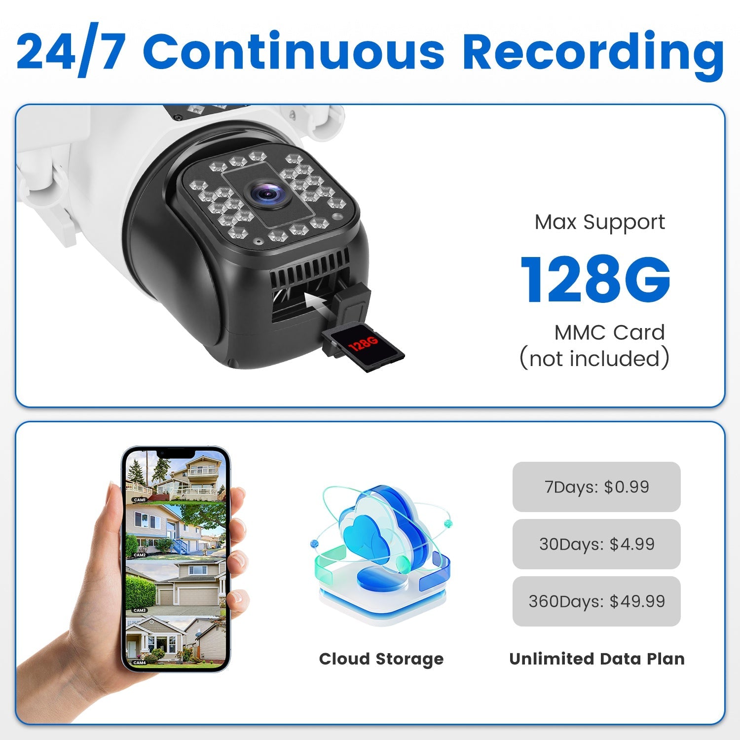 GJB Products: 1080P HD 4 - Lens WiFi Security Camera with 360° View,Night Vision,Two - Way Audio and App Control - GJB PRODUCTS