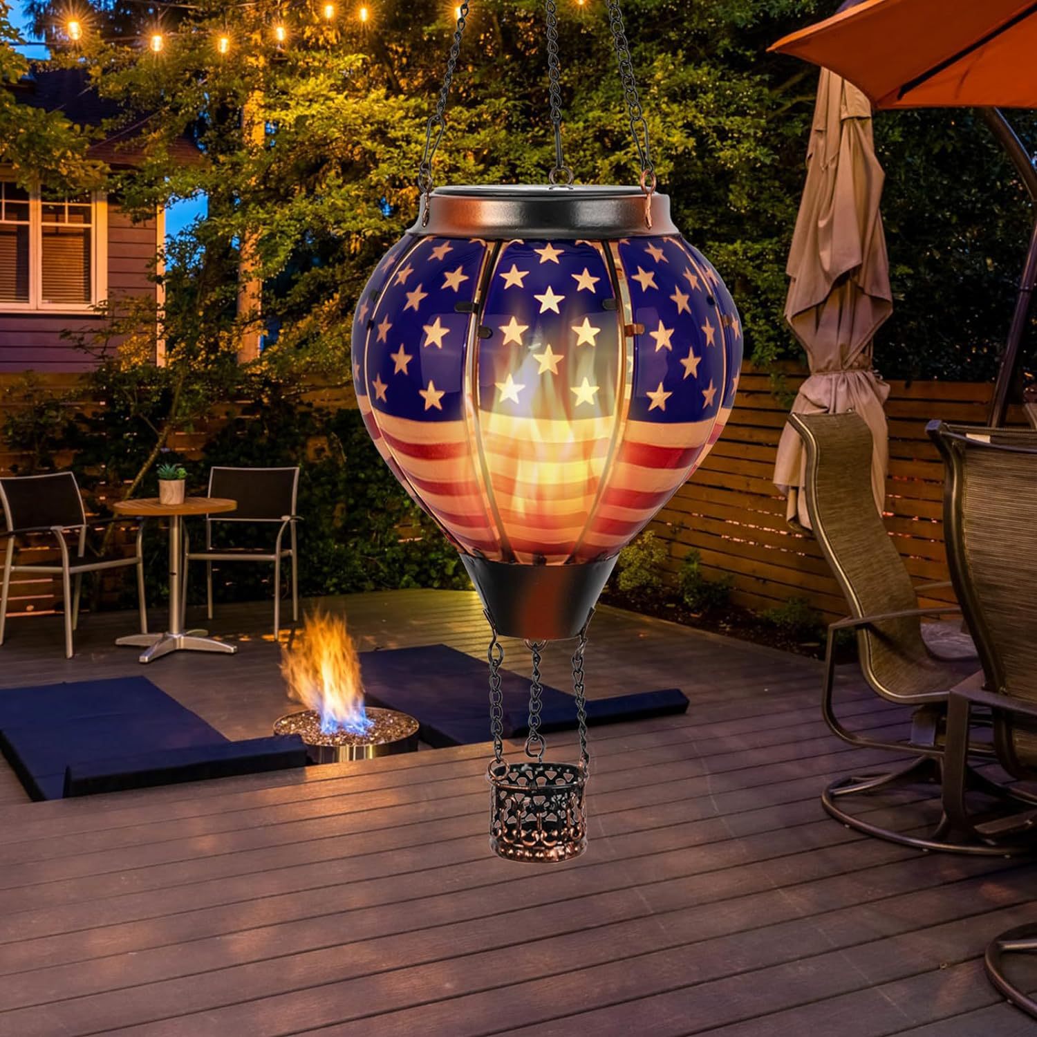 GJB Products: 19” Solar “Hot - Air Balloon”Hanging Decorative Lighting - GJB PRODUCTS
