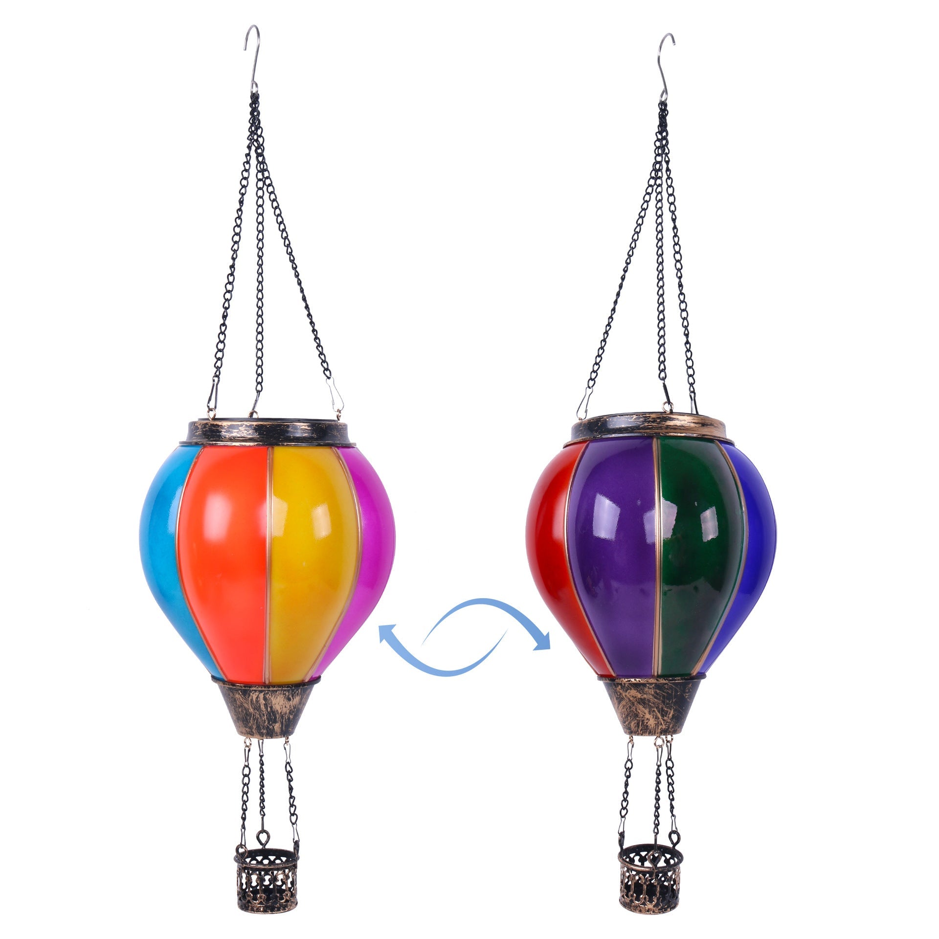 GJB Products: 19” Solar “Hot - Air Balloon”Hanging Decorative Lighting - GJB PRODUCTS