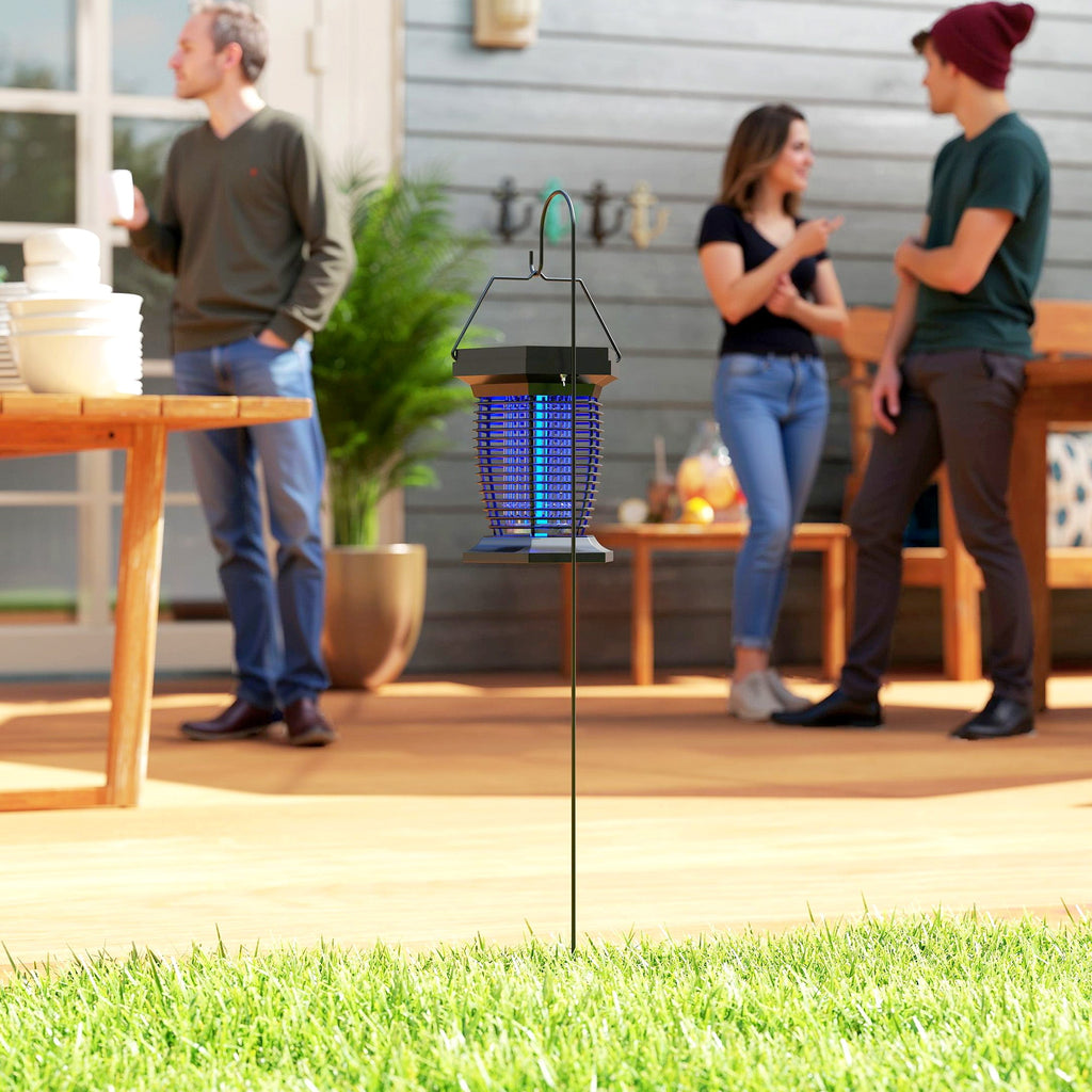 GJB Products: 2 - in - 1•6.4W Solar Powered(10Lm) or Electric Hanging Fly Zapper With UV & White LED Light - GJB PRODUCTS