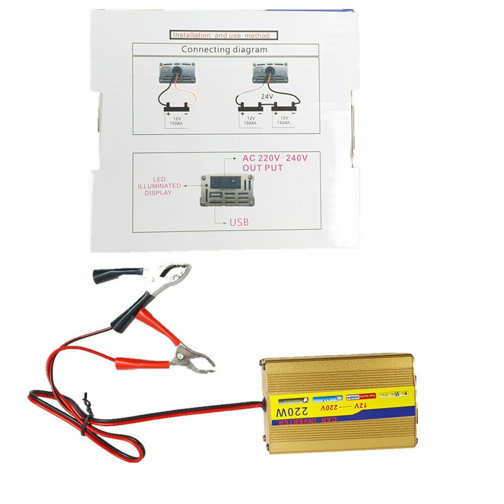 GJB Products: 220W - Inverter 100W - Solar Panel Kit USB Battery Charger Convert AC,DC - GJB PRODUCTS