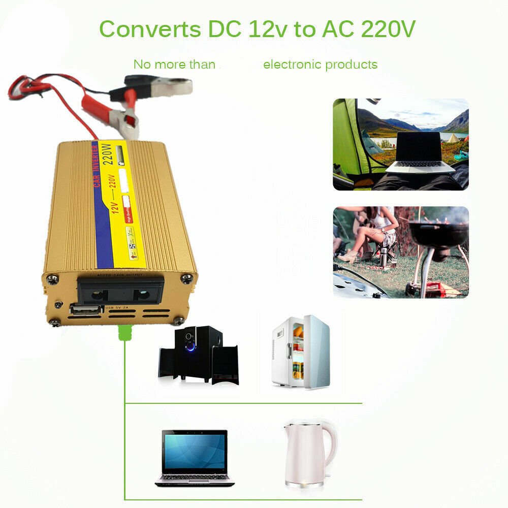 GJB Products: 220W - Inverter 100W - Solar Panel Kit USB Battery Charger Convert AC,DC - GJB PRODUCTS