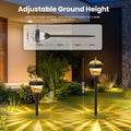 GJB Products: 2pk/4pk Adjustable Solar LED Garden Pathway Lights: - GJB PRODUCTS