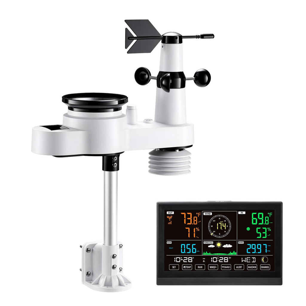 GJB Products: 5 - in - 1 Wireless Solar Weather Station with 7.5 - Inch VA Display - GJB PRODUCTS