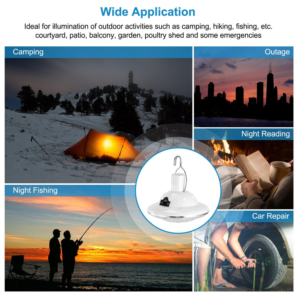 GJB Products: 6V Solar Powered(300Lm) 3 LED(8/14/22)Mode Camping Lantern with Dual Charging Mode,Remote, and IP65 Waterproof - GJB PRODUCTS