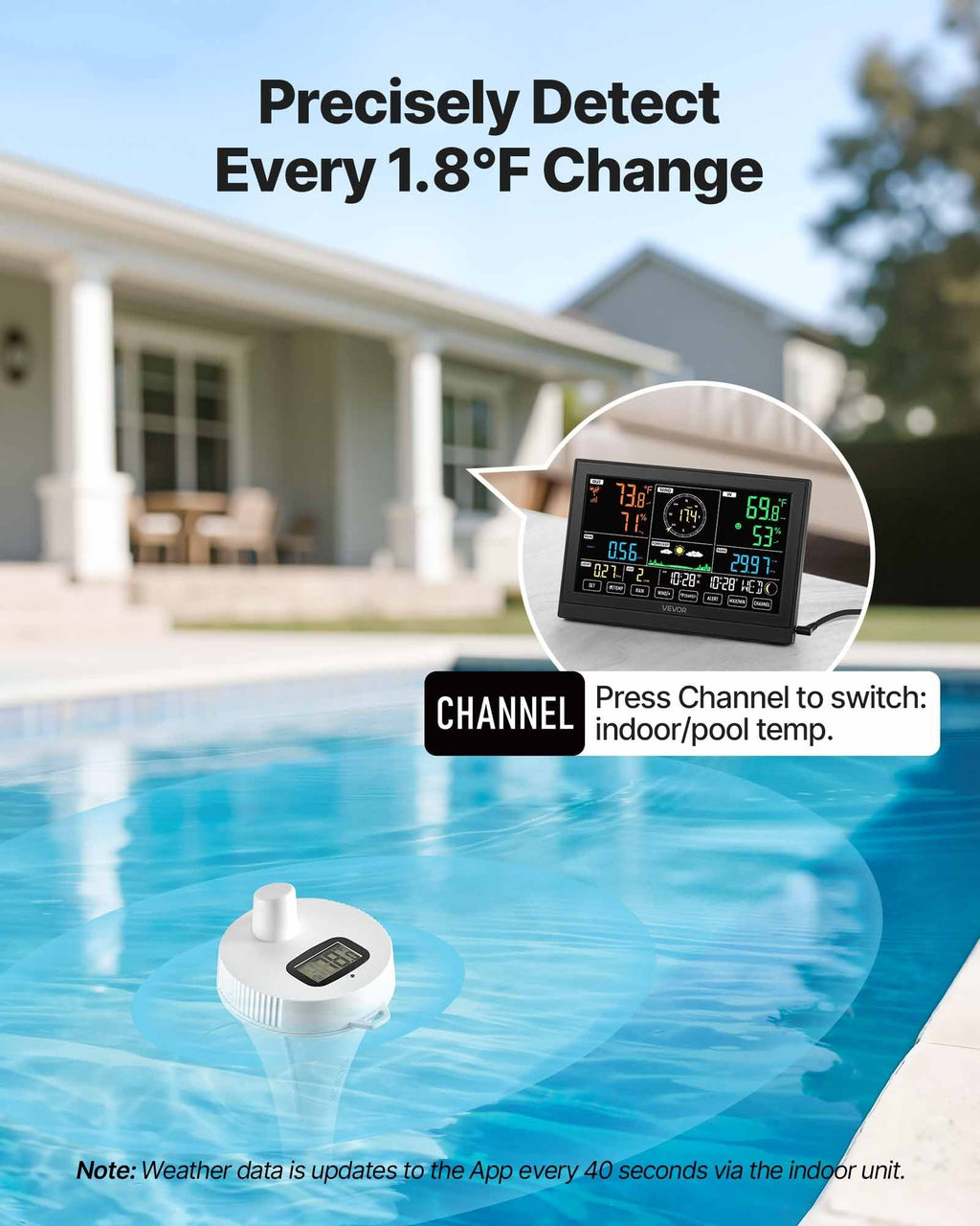 GJB Products: 8 - in - 1 Solar Powered Weather Forecast Station with Monitor and Sensor - GJB PRODUCTS