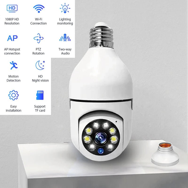 GJB Products: HD E27 Bulb Camera with Night Vision for Surveillance and Security - GJB PRODUCTS