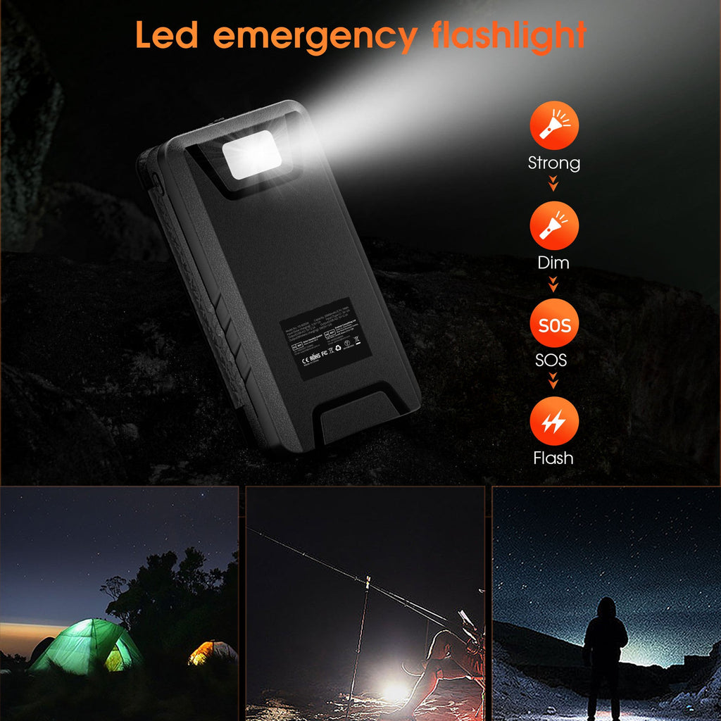 GJB Products: Portable 5V Solar - Powered Power Bank With Built - in Solar Foldable Panels (20000,26800,38800mAh) - GJB PRODUCTS