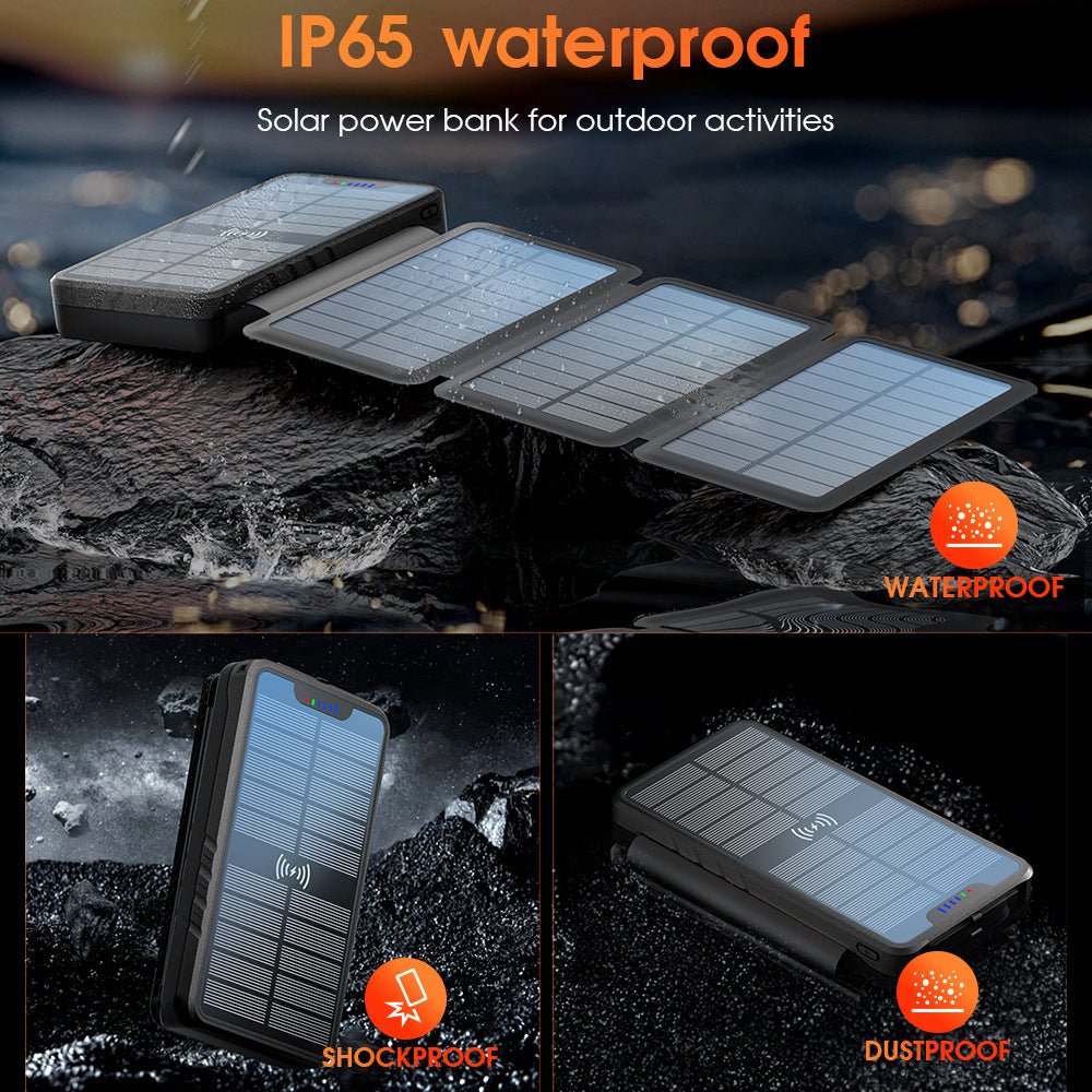 GJB Products: Portable 5V Solar - Powered Power Bank With Built - in Solar Foldable Panels (20000,26800,38800mAh) - GJB PRODUCTS