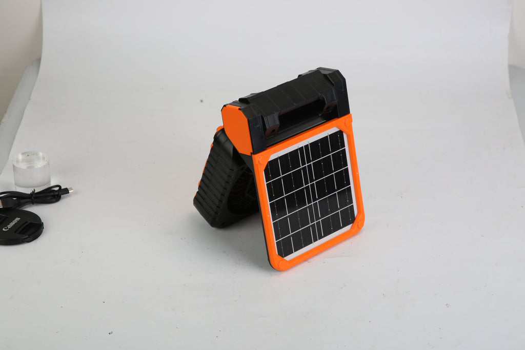 GJB Products: Portable 5V/2A Solar Powered 3 - In - 1 Camping Fan(4 - Speed)with LED Lantern and Emergency Power Bank - GJB PRODUCTS