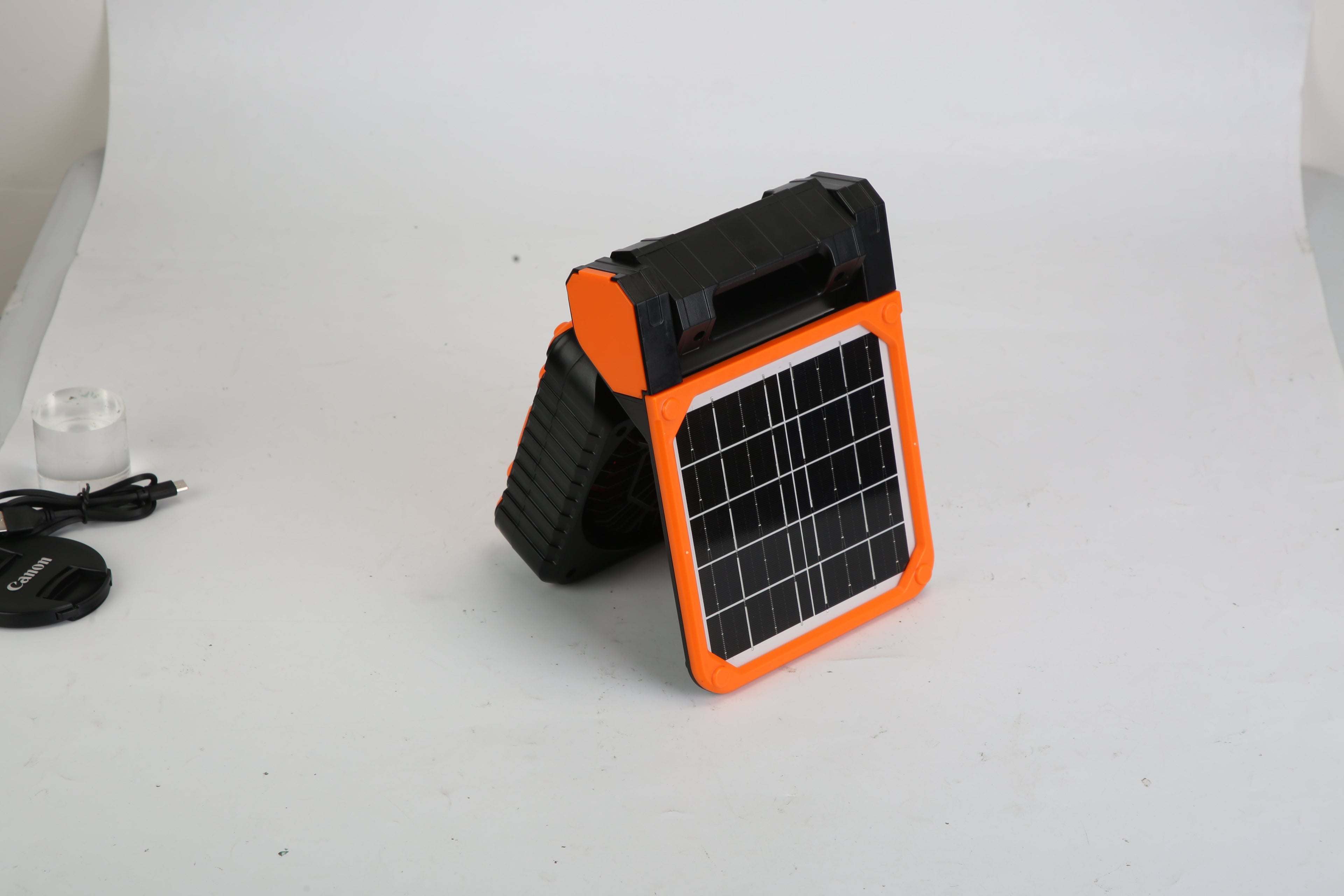GJB Products: Portable 5V/2A Solar Powered 3 - In - 1 Camping Fan(4 - Speed)with LED Lantern and Emergency Power Bank - GJB PRODUCTS