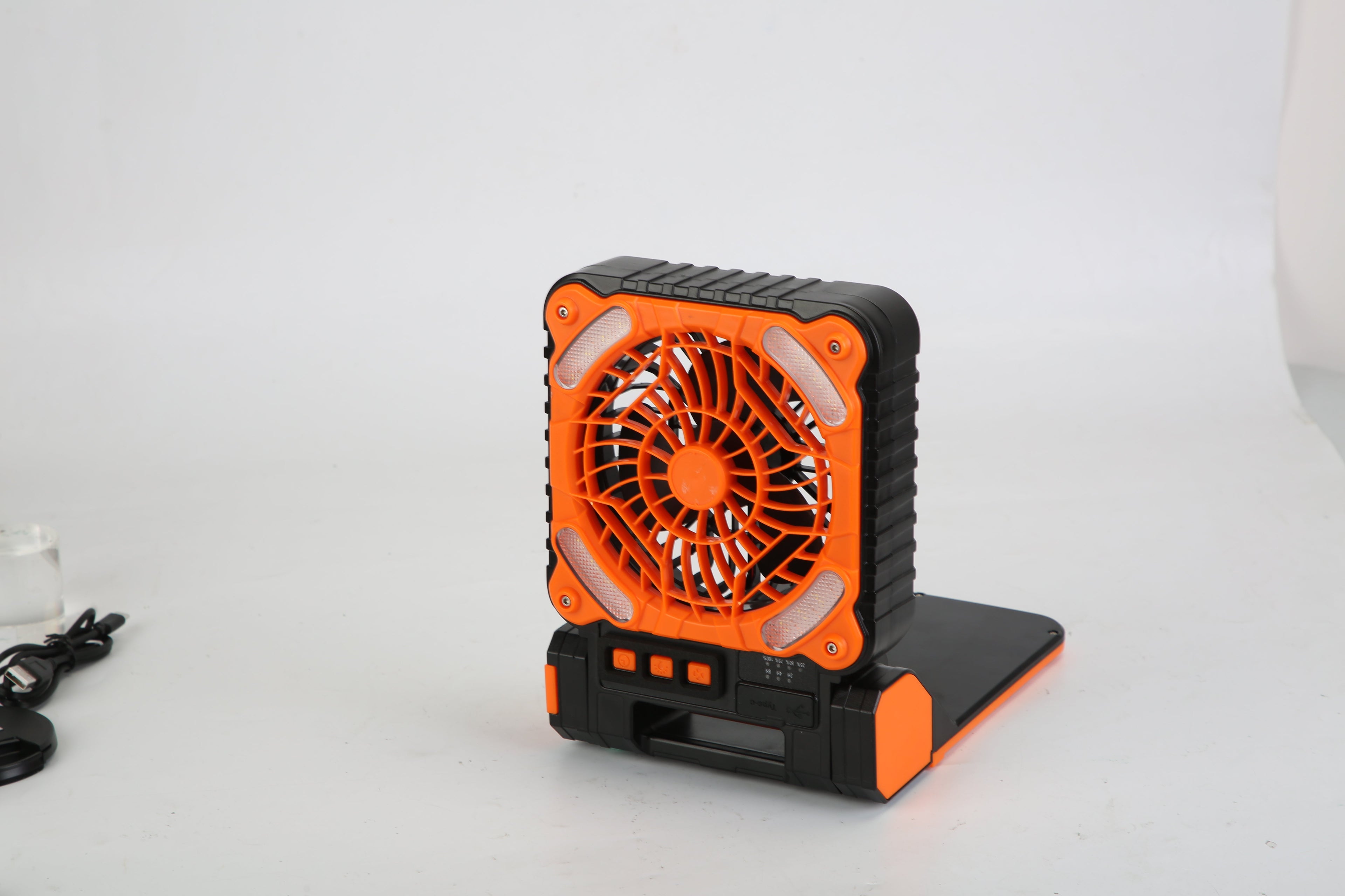 GJB Products: Portable 5V/2A Solar Powered 3 - In - 1 Camping Fan(4 - Speed)with LED Lantern and Emergency Power Bank - GJB PRODUCTS
