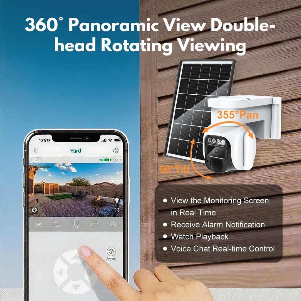 GJB PRODUCTS Solar Powered Outdoor Security Camera with Night Vision Motion Detection - GJB PRODUCTS