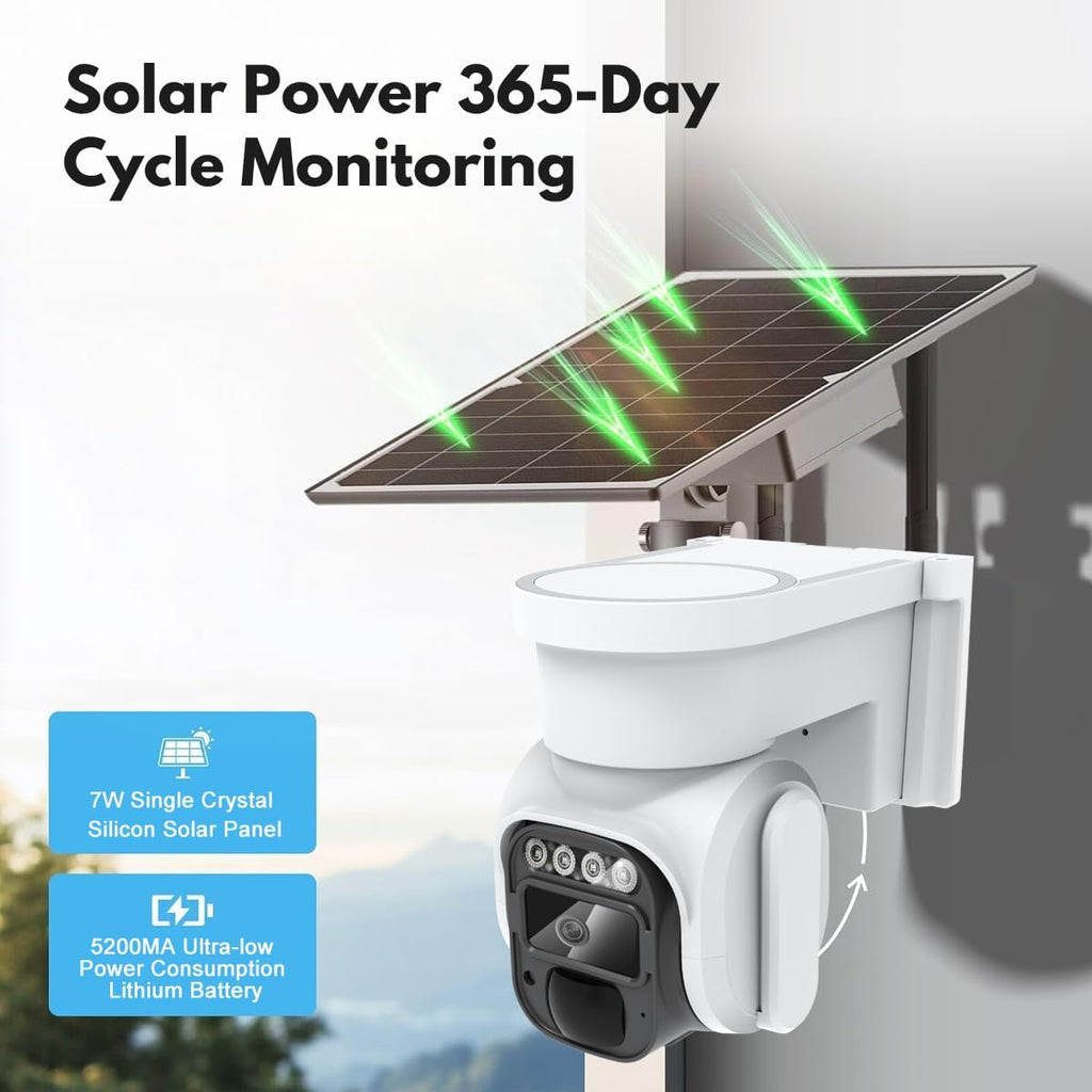 GJB PRODUCTS Solar Powered Outdoor Security Camera with Night Vision Motion Detection - GJB PRODUCTS
