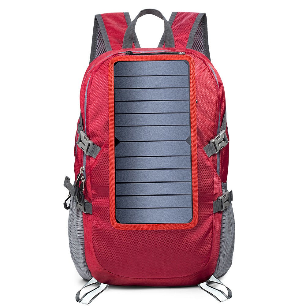 GJB Products: Three Dimensional Polyester Backpack with 5V Solar - Powered Power Supply - GJB PRODUCTS