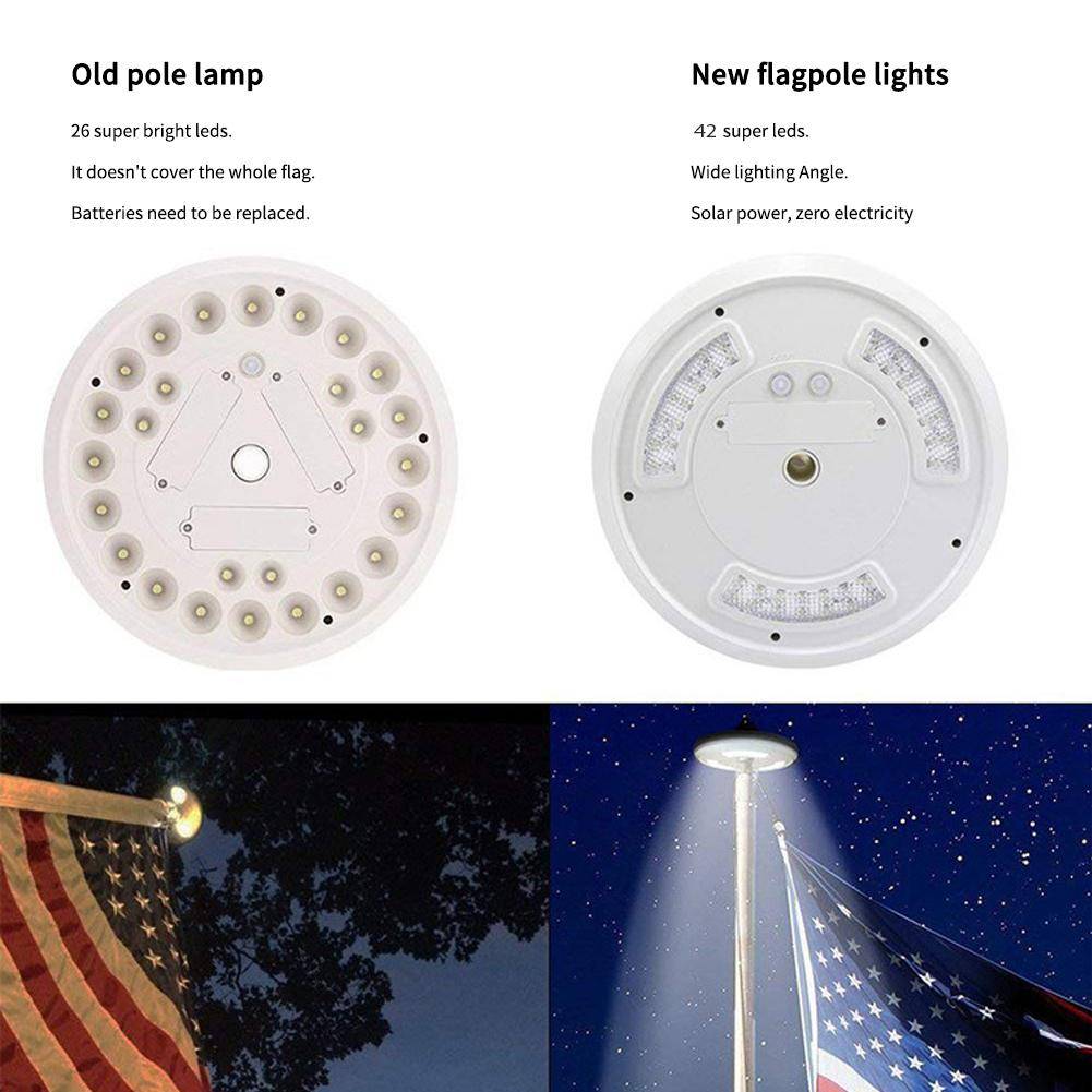 GJB Products: Ultra Bright 42 - LED Solar Flag Pole or Camp Light - GJB PRODUCTS