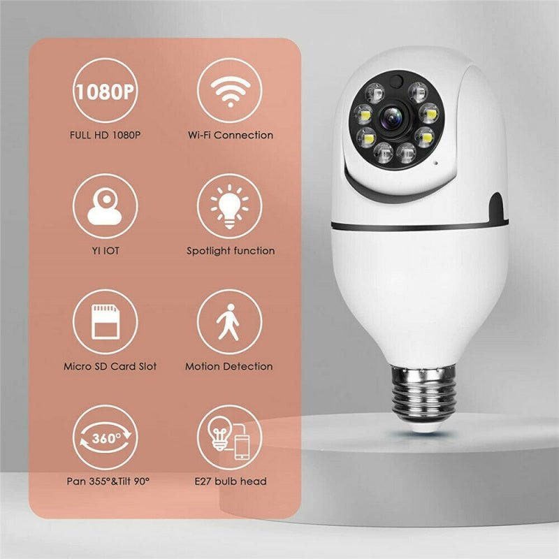 GJB Products: Wireless 360 Degree (E27) Light Bulb Smart Camera 1080P HD - GJB PRODUCTS