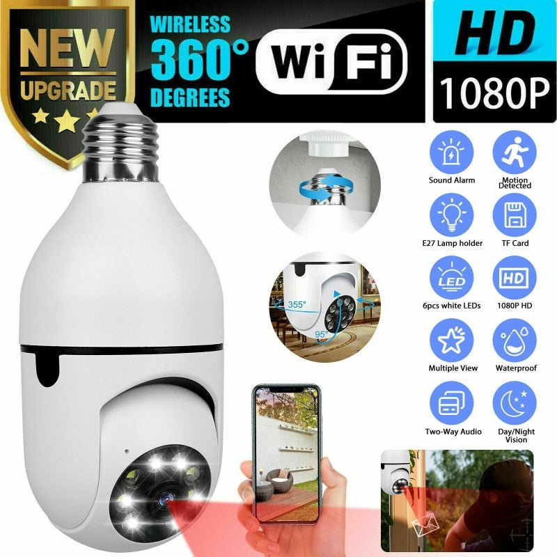 GJB Products: Wireless 360 Degree (E27) Light Bulb Smart Camera 1080P HD - GJB PRODUCTS