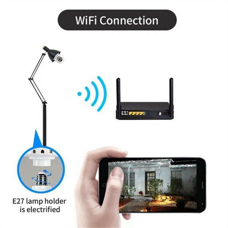 GJB Products: Wireless 360 Degree (E27) Light Bulb Smart Camera 1080P HD - GJB PRODUCTS