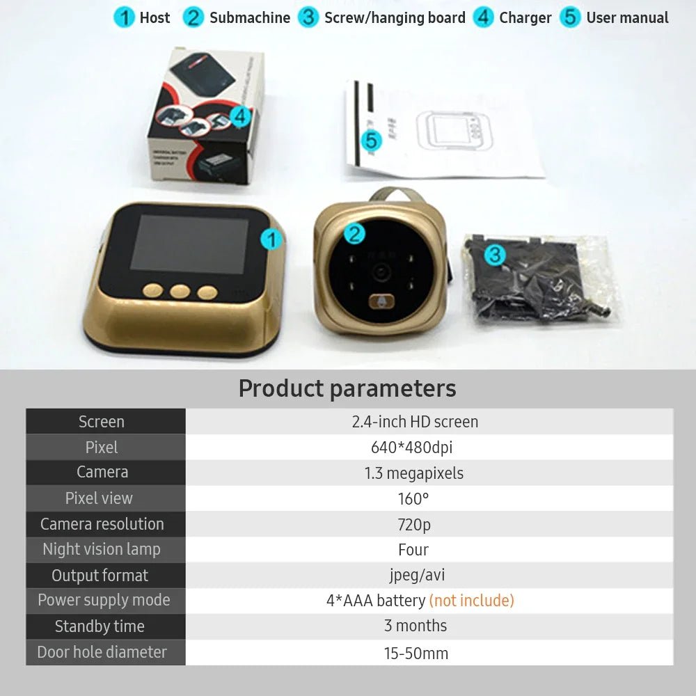 GJB Products: Wireless Doorbell Camera & HD Monitor with Night Vision: - GJB PRODUCTS