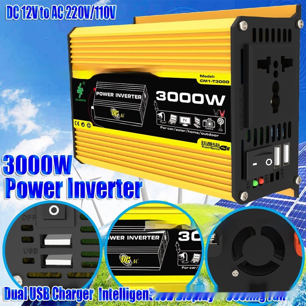 GuangZhou Chadmn: Power Inverter 12V - 110V/220V 3000W Solar Powered High Frequency - GJB PRODUCTS