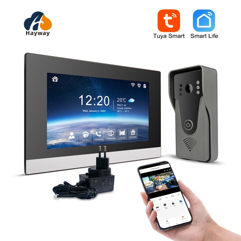 HayWay: Doorbell Motion Detection Camera with 7” AHD Video Monitor System - GJB PRODUCTS