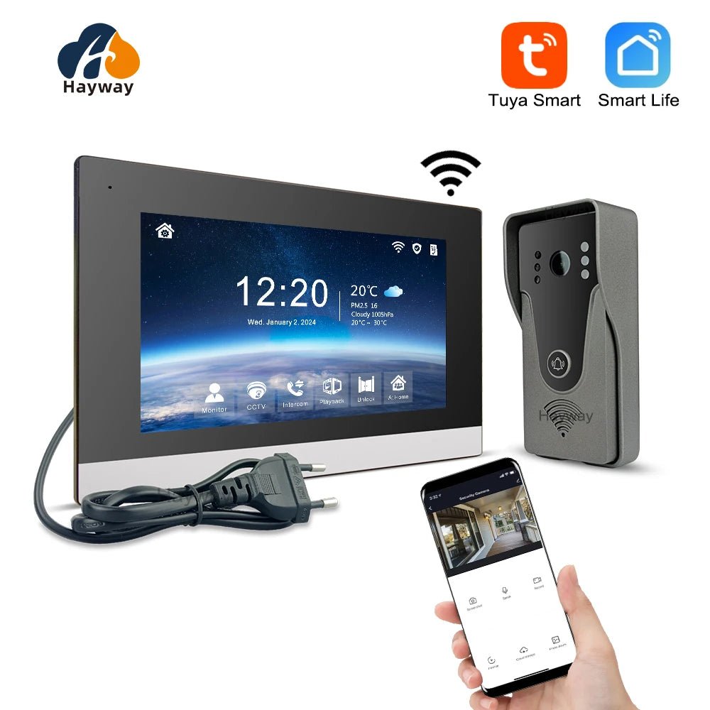 HayWay: Doorbell Motion Detection Camera with 7” AHD Video Monitor System - GJB PRODUCTS
