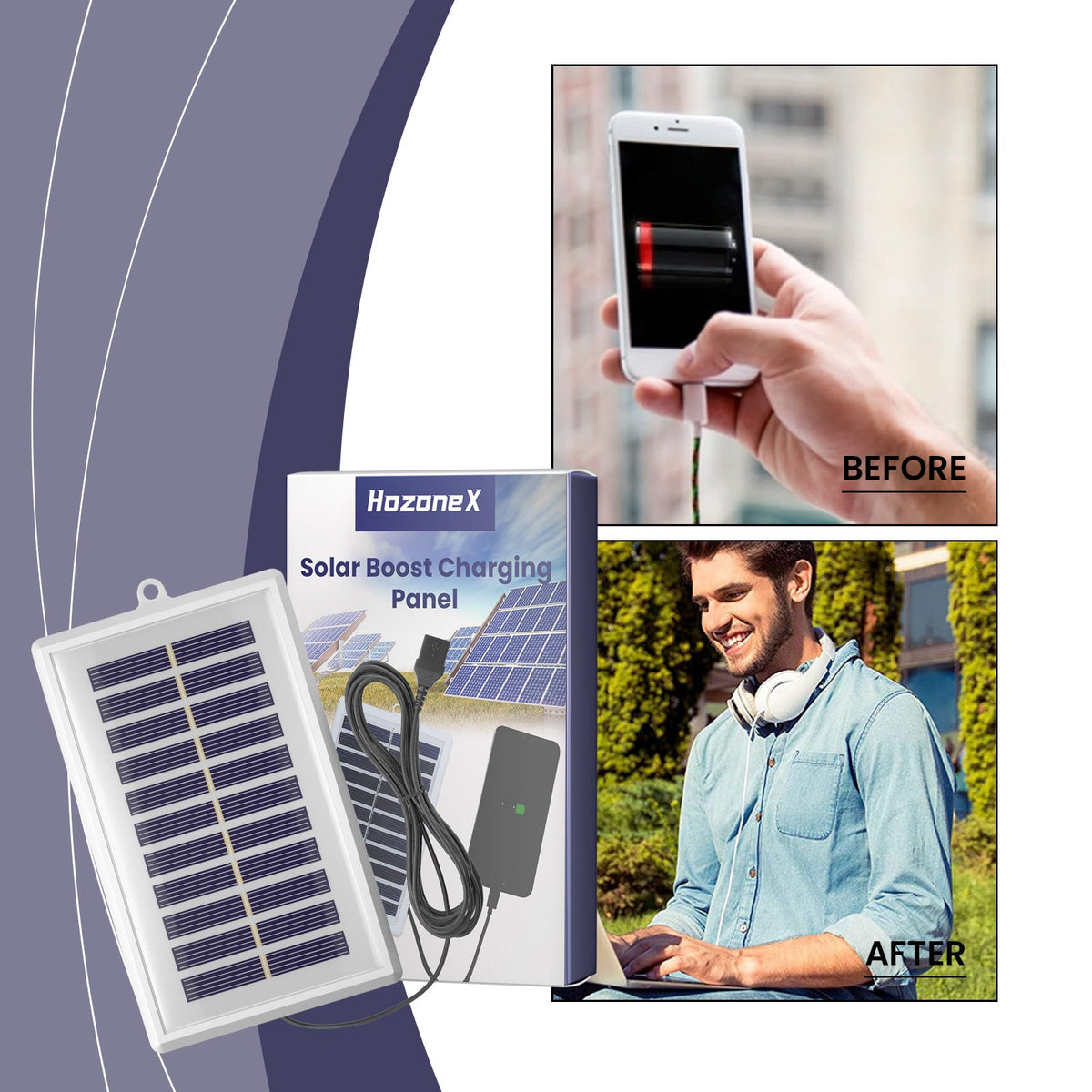 HozoneX: Solar Boost Polycrystalline Charging Panel - GJB PRODUCTS