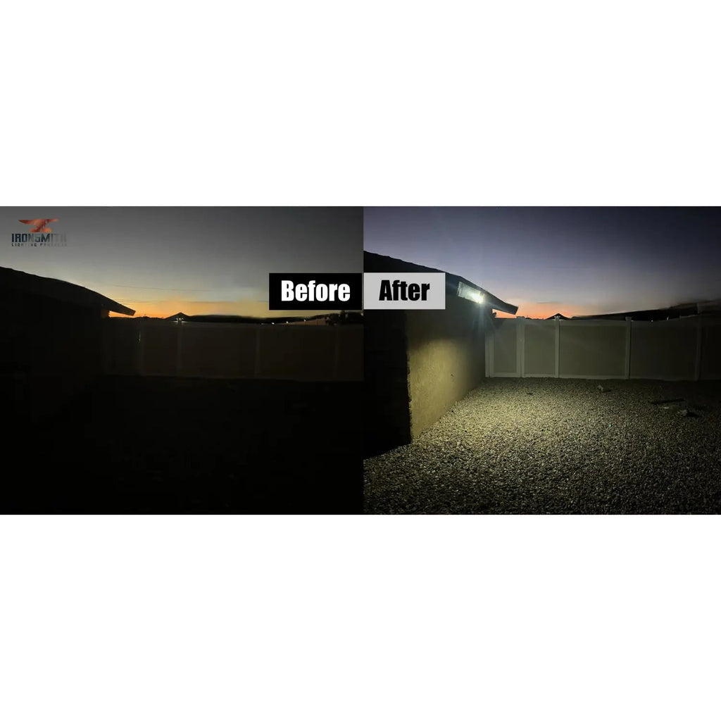 Ironsmith Lighting: 2 - Pack Solar Powered(50LED) Spot Lights with Spike for Wall or Ground Mount & Smart Lighting Control - GJB PRODUCTS