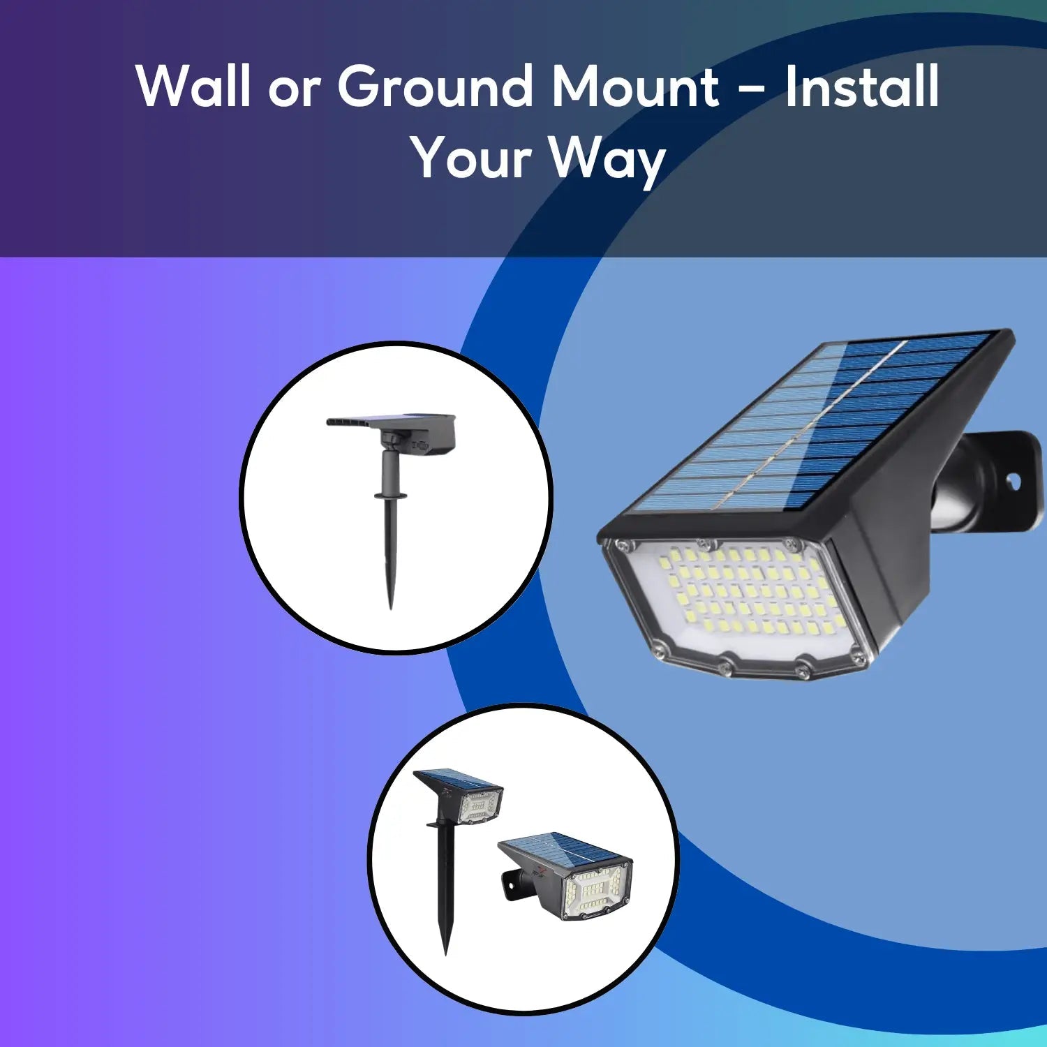 Ironsmith Lighting: 2 - Pack Solar Powered(50LED) Spot Lights with Spike for Wall or Ground Mount & Smart Lighting Control - GJB PRODUCTS