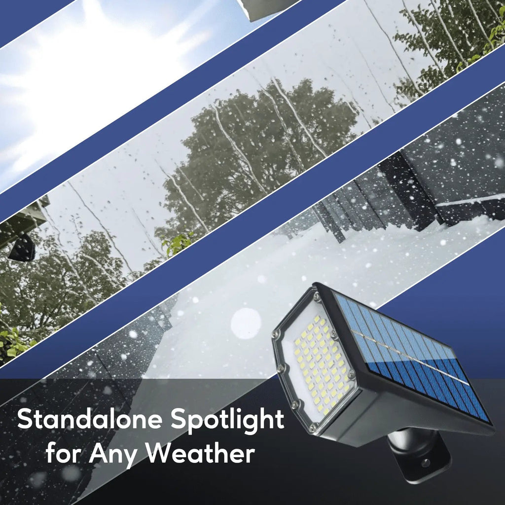 Ironsmith Lighting: 2 - Pack Solar Powered(50LED) Spot Lights with Spike for Wall or Ground Mount & Smart Lighting Control - GJB PRODUCTS