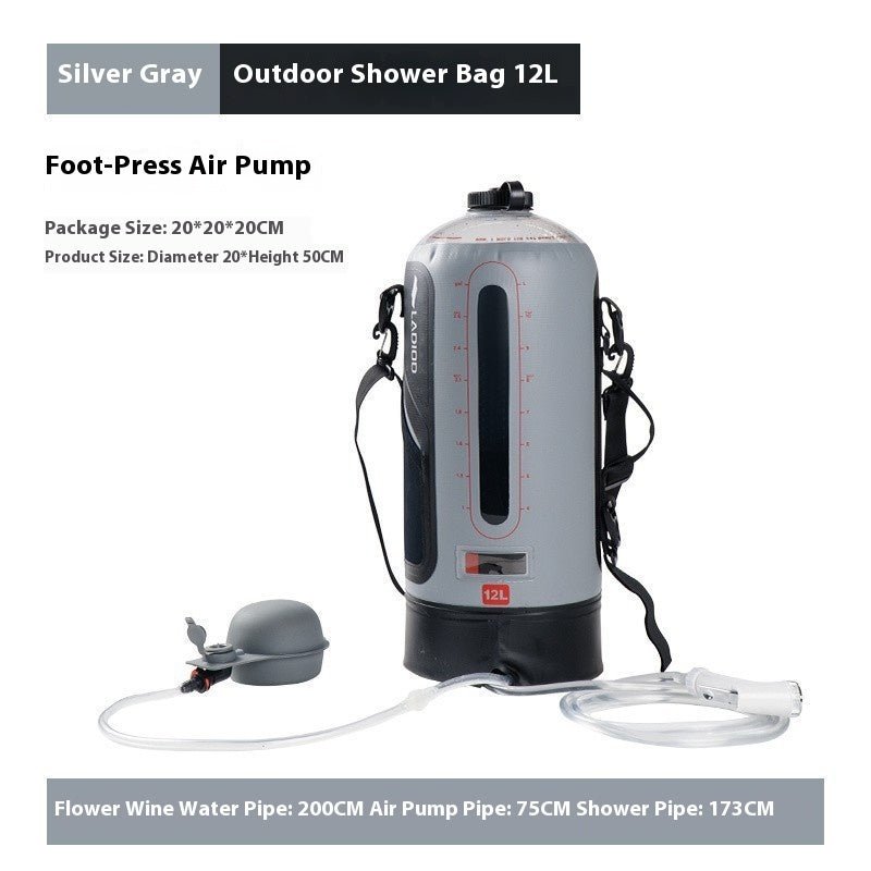 LADIOD Portable 3Gal Solar Outdoor Camping Shower with Foot - Pump & Sprayer - GJB PRODUCTS