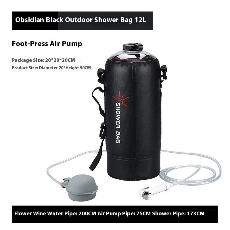 LADIOD Portable 3Gal Solar Outdoor Camping Shower with Foot - Pump & Sprayer - GJB PRODUCTS