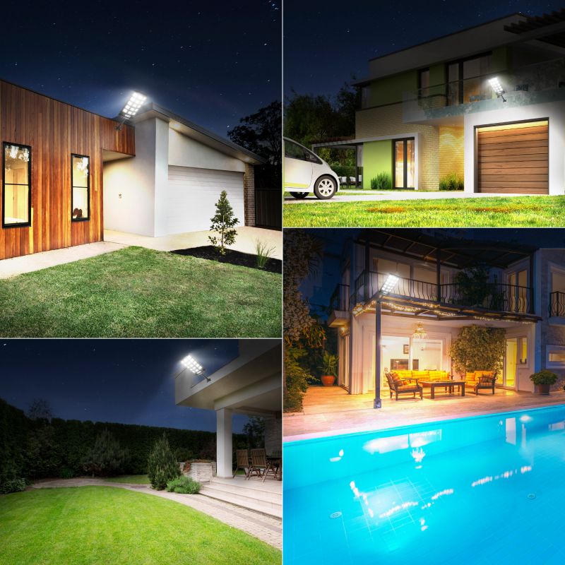 Langy: 2PK or 4PK - 60W 90W Solar Powered Outdoor Dusk to Dawn Motion Sensor (180 Premium 5730 LED’s) Lights (6000 - 9000Lumens) with 5 Smart Modes and Remote Control with Brightness Control(25%,50%,100%) - GJB PRODUCTS