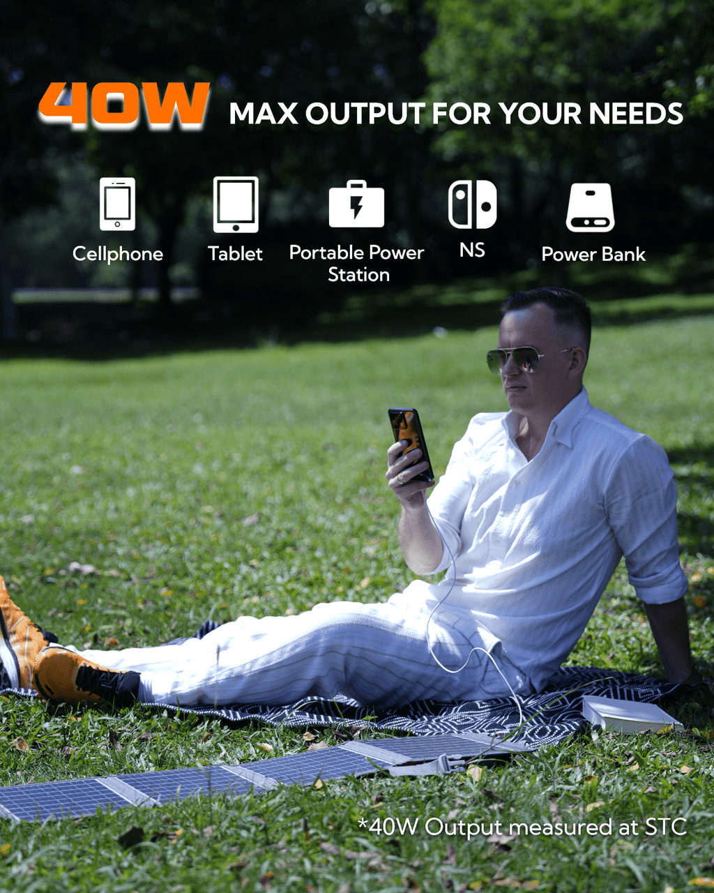 LUMOPAL: 40W Portable Solar Panel - Gray - GJB PRODUCTS