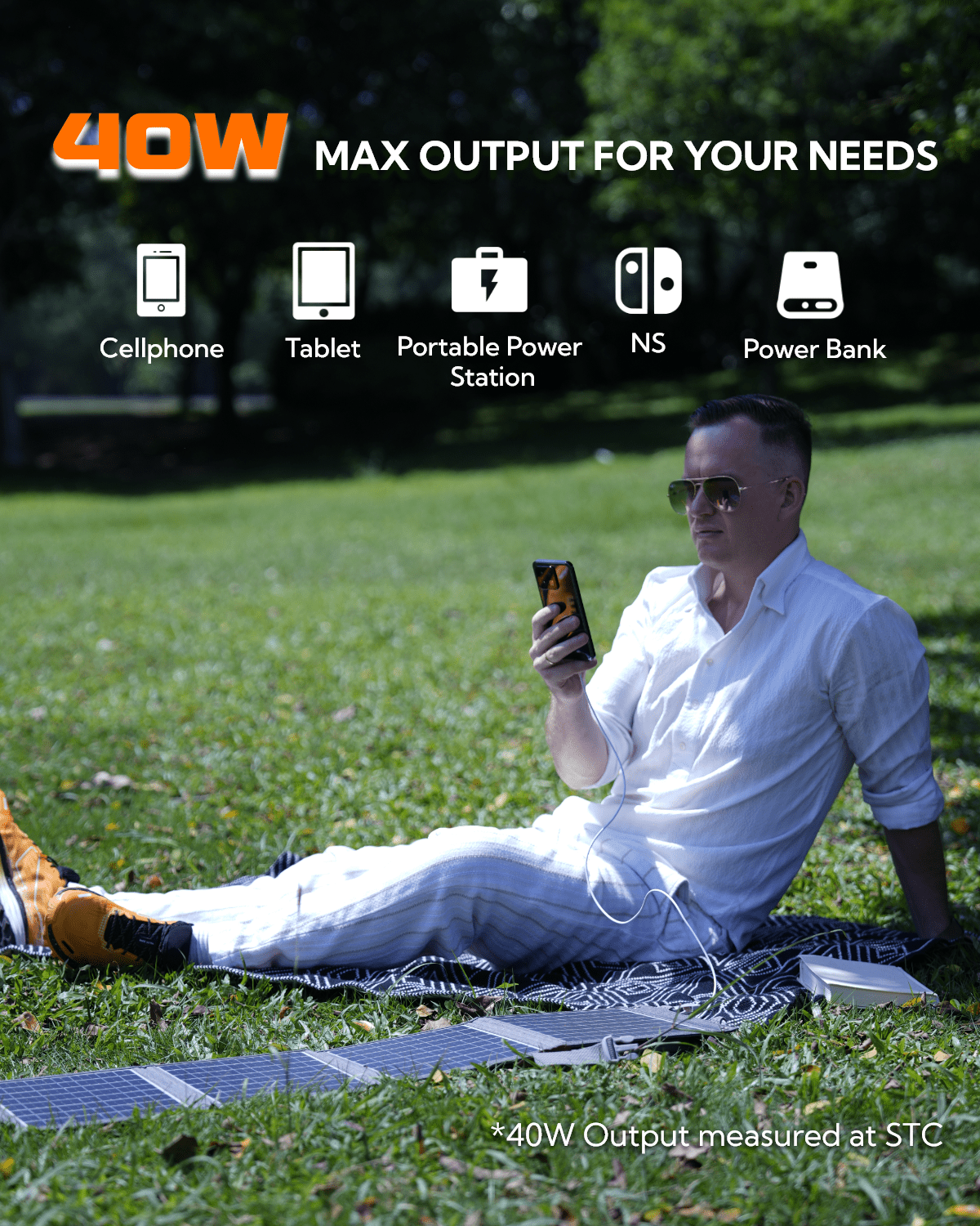 LUMOPAL: 40W Portable Solar Panel - Gray - GJB PRODUCTS