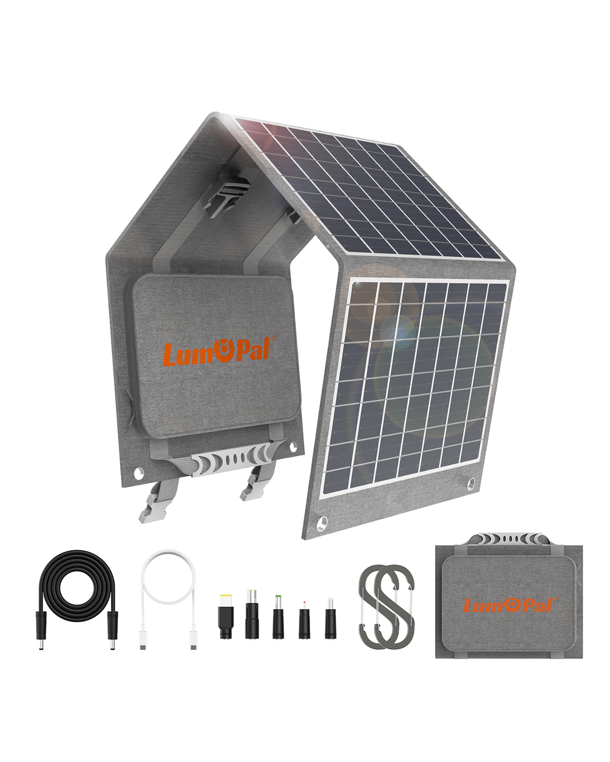 LUMOPAL: 40W Portable Solar Panel - Gray - GJB PRODUCTS