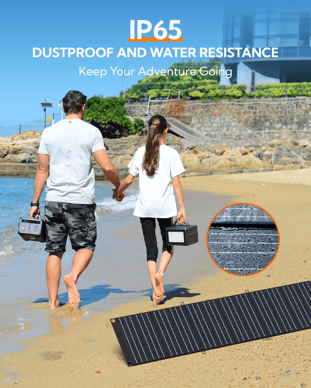 LUMOPAL: 60W Portable/Foldable Waterproof Solar Panel(Black) - GJB PRODUCTS