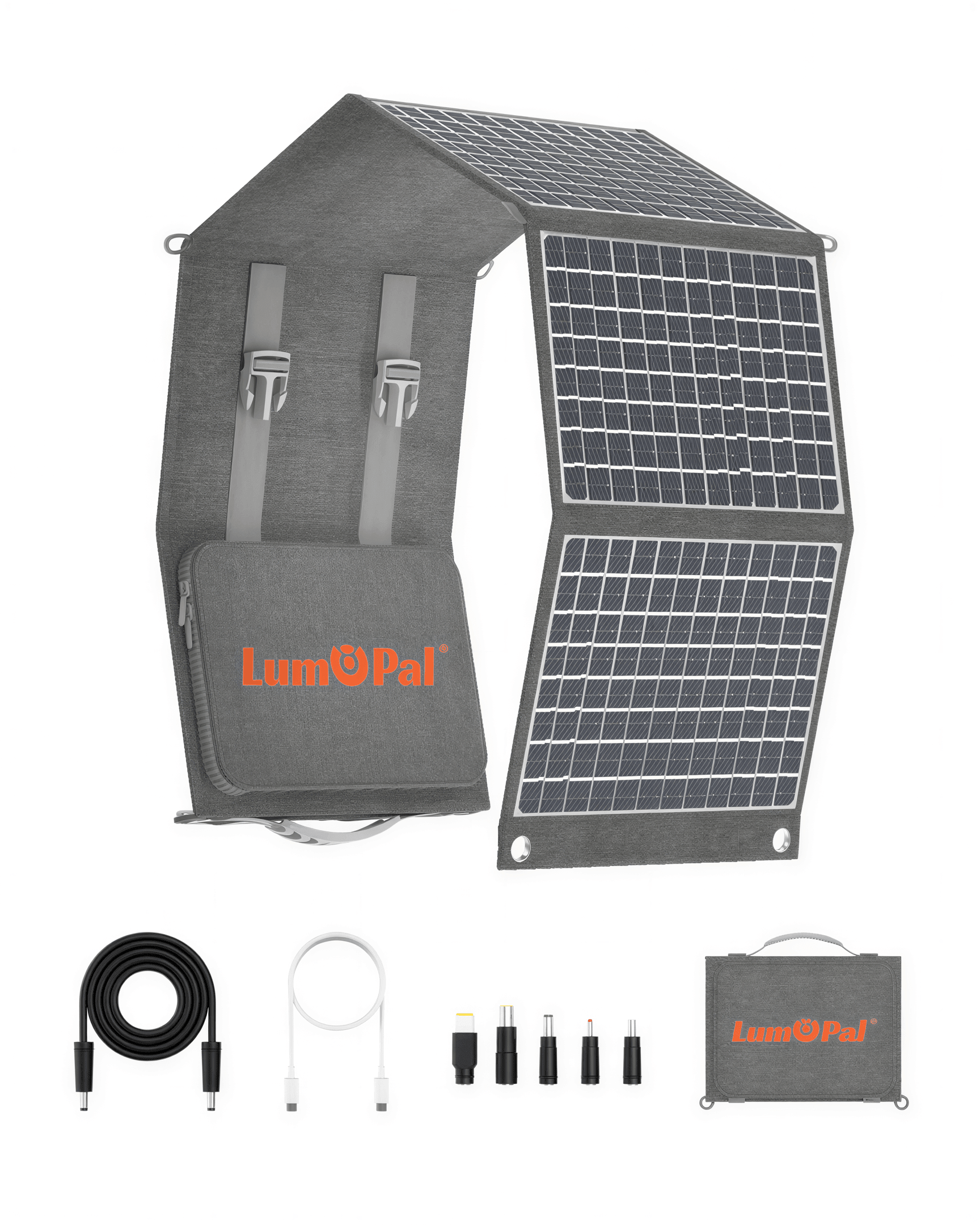 LUMOPAL: 60W Portable/Foldable Waterproof Solar Panel(Black) - GJB PRODUCTS