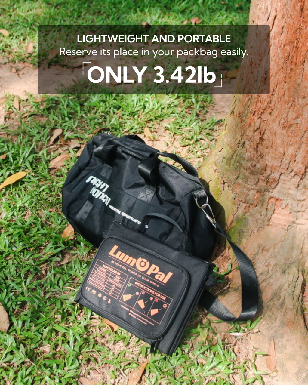 LUMOPAL: 60W Portable/Foldable Waterproof Solar Panel(Black) - GJB PRODUCTS