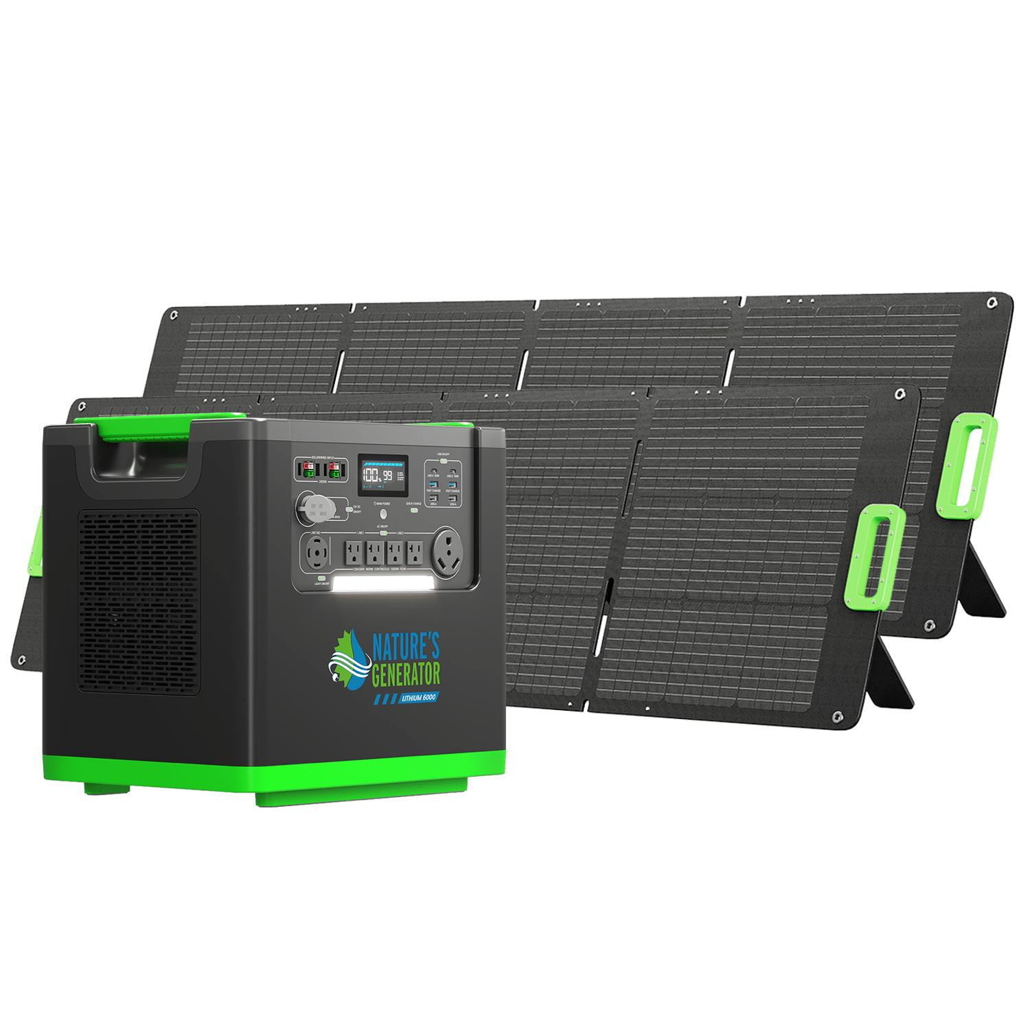 Nature's Generator Lithium 6000 with Solar Panel - GJB PRODUCTS