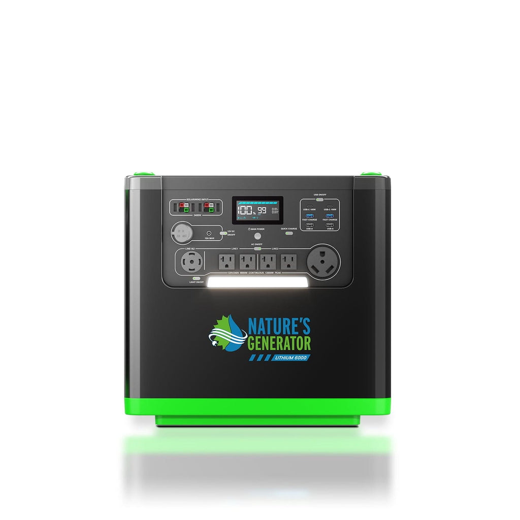 Nature's Generator Lithium 6000 with Solar Panel - GJB PRODUCTS