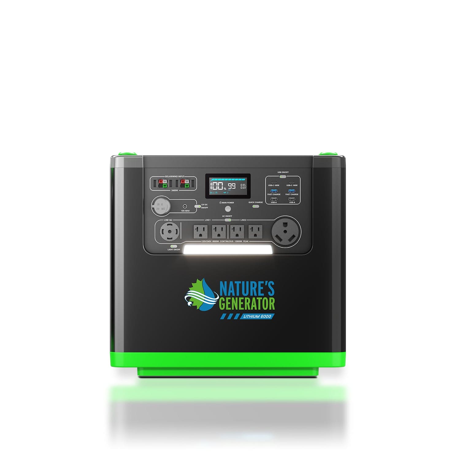 Nature's Generator Lithium 6000 with Solar Panel - GJB PRODUCTS