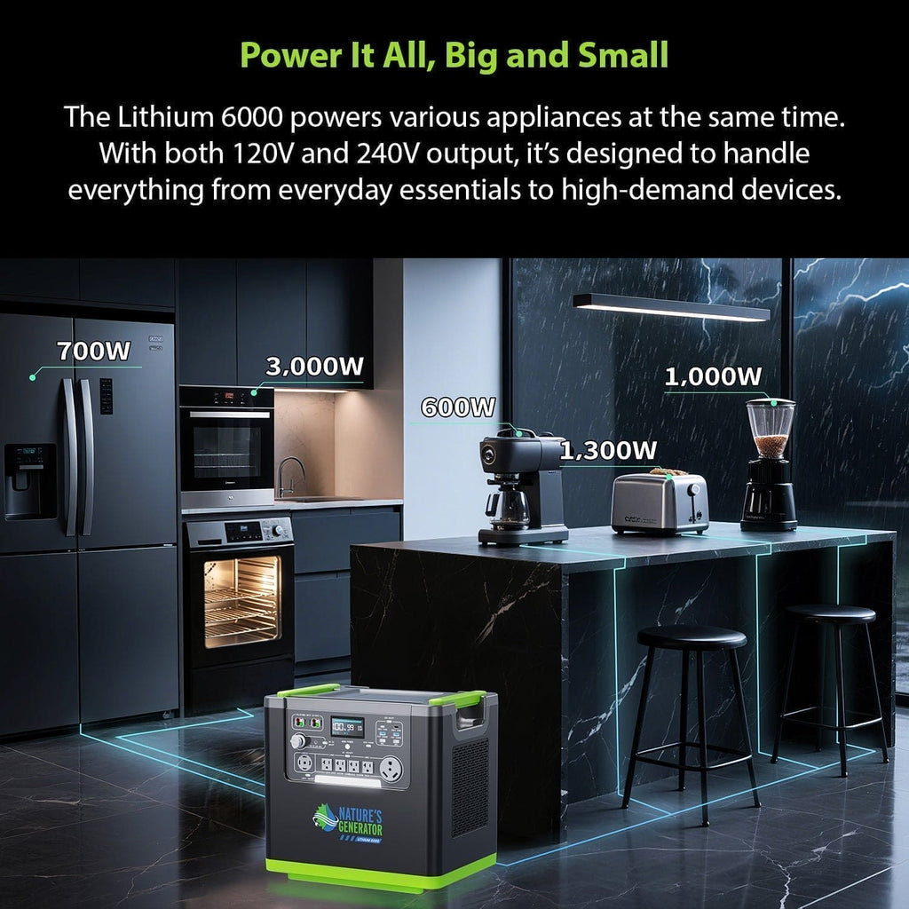 Nature's Generator Lithium 6000 with Solar Panel - GJB PRODUCTS