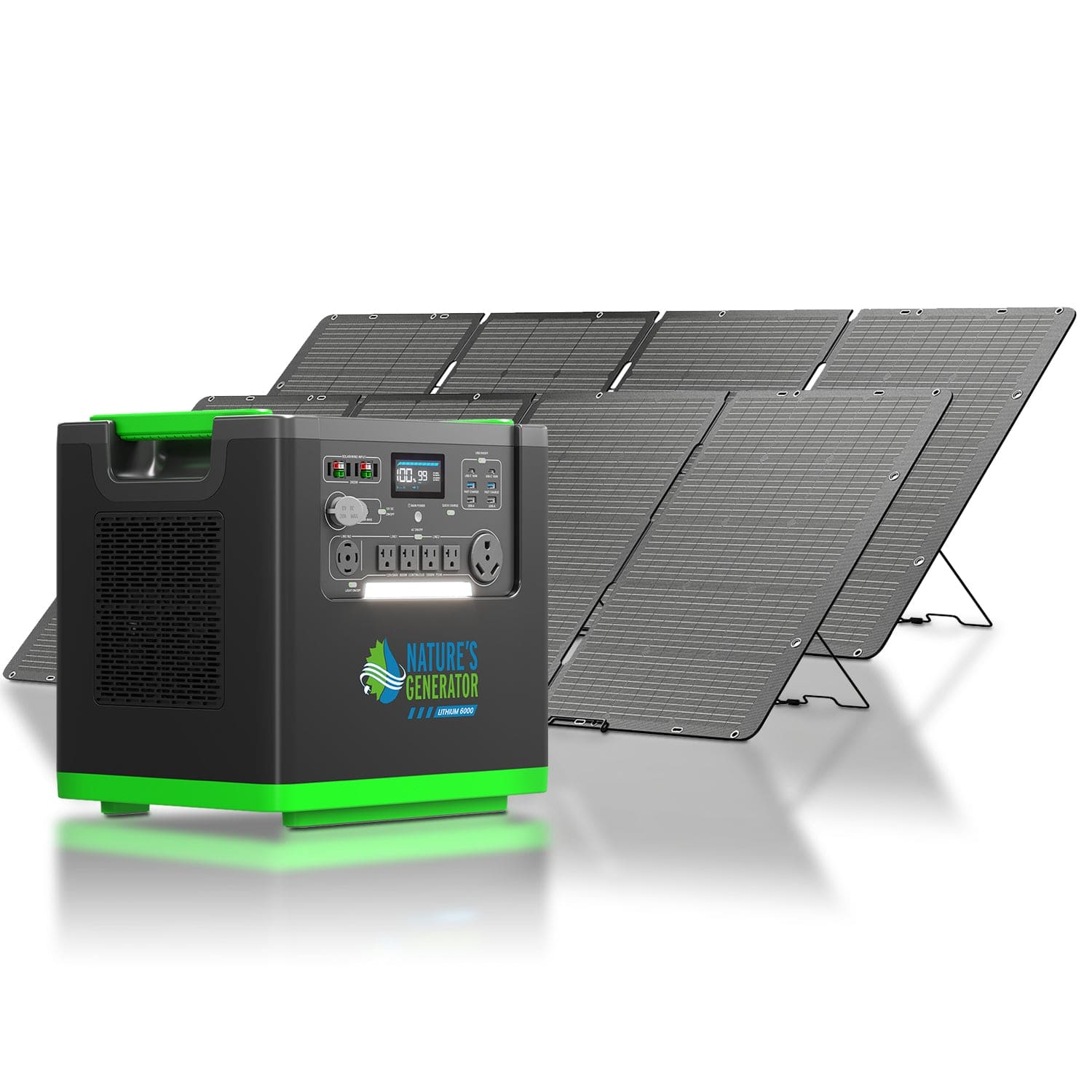Nature's Generator Lithium 6000 with Solar Panel - GJB PRODUCTS