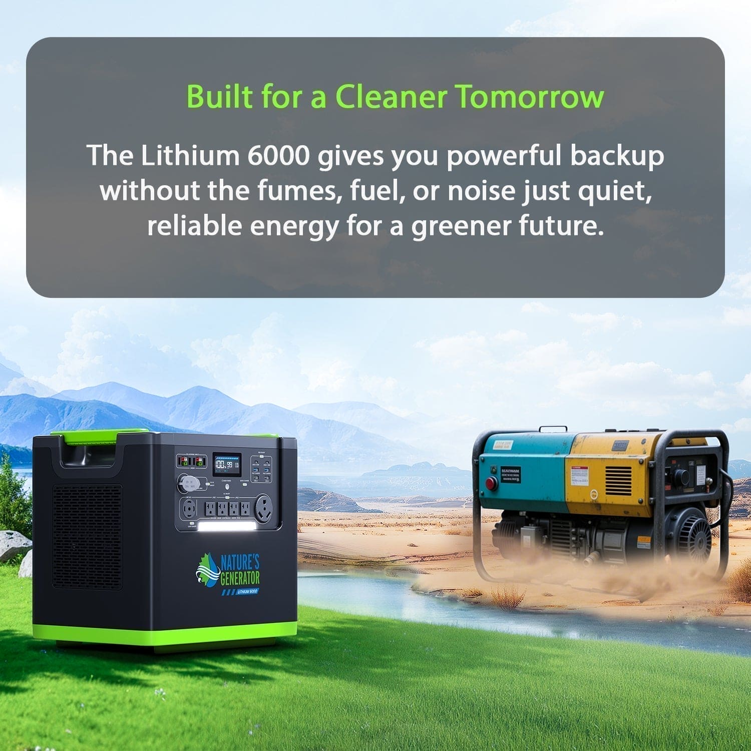 Nature's Generator Lithium 6000 with Solar Panel - GJB PRODUCTS