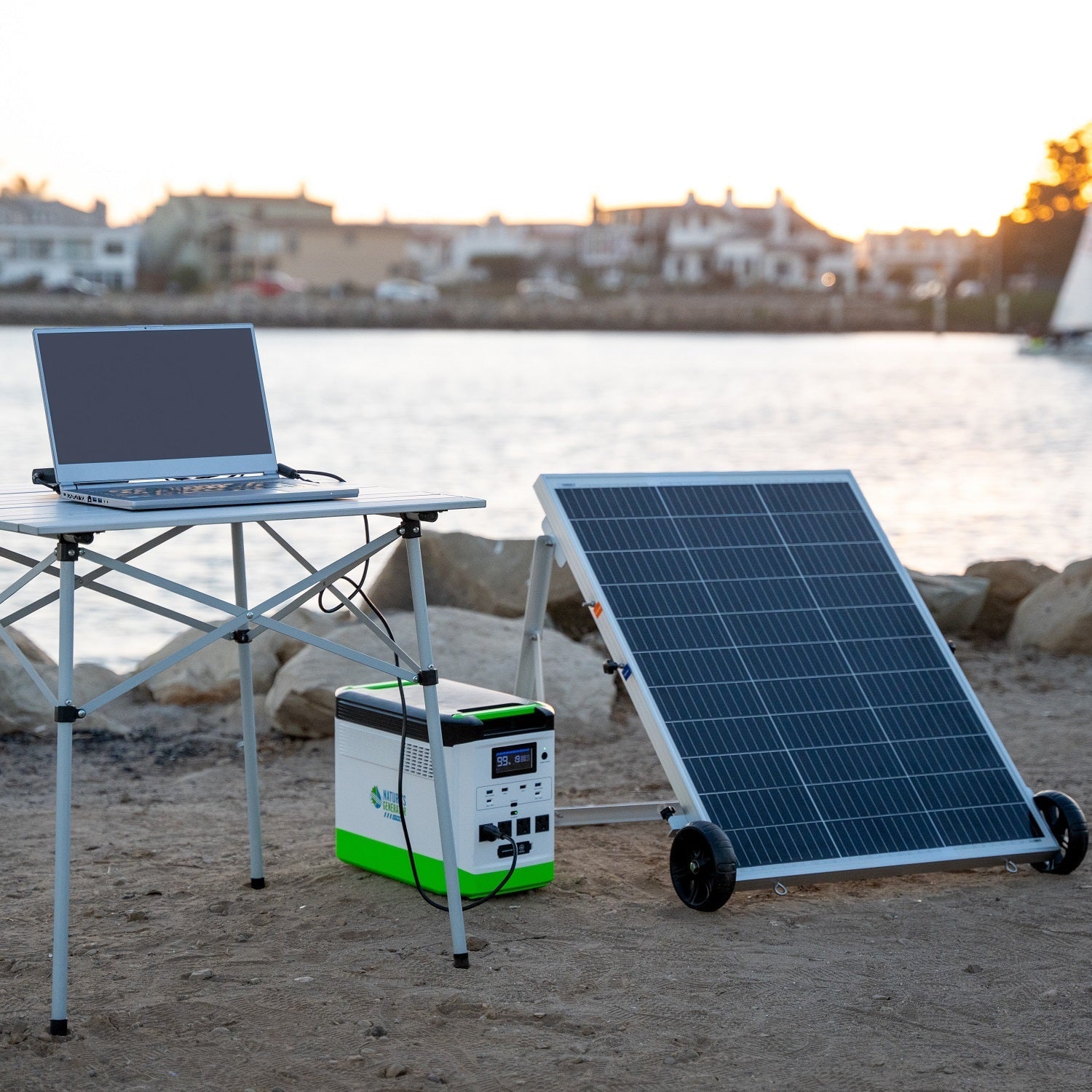 Nature’s Generator: Portable High Capacity Lithium 1800W Solar Generator Bundle - Flexible and Fast Charging Options•Smart,Quiet and Compact for Home or Off - Grid use - GJB PRODUCTS