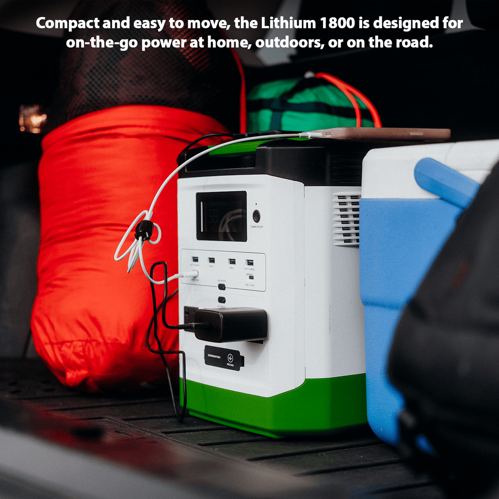 Nature’s Generator: Portable High Capacity Lithium 1800W Solar Generator Bundle - Flexible and Fast Charging Options•Smart,Quiet and Compact for Home or Off - Grid use - GJB PRODUCTS